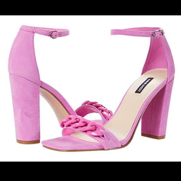 Nine West Strappy Pink Link Heels - Picture 3 of 10